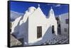 Whitewashed Panagia Paraportiani, Mykonos most famous church, under a blue sky, Mykonos Town (Chora-Eleanor Scriven-Framed Stretched Canvas