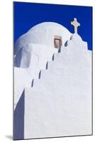 Whitewashed Panagia Paraportiani, Mykonos most famous church, under a blue sky, Mykonos Town (Chora-Eleanor Scriven-Mounted Photographic Print