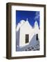 Whitewashed Panagia Paraportiani, Mykonos most famous church, under a blue sky, Mykonos Town (Chora-Eleanor Scriven-Framed Photographic Print