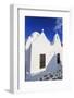 Whitewashed Panagia Paraportiani, Mykonos most famous church, under a blue sky, Mykonos Town (Chora-Eleanor Scriven-Framed Photographic Print