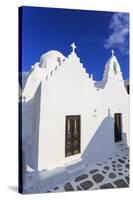 Whitewashed Panagia Paraportiani, Mykonos most famous church, under a blue sky, Mykonos Town (Chora-Eleanor Scriven-Stretched Canvas