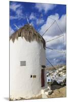 Whitewashed windmill and houses, Mykonos Town (Chora), Mykonos, Cyclades, Greek Islands, Greece, Eu-Eleanor Scriven-Mounted Premium Photographic Print