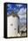 Whitewashed windmill and houses, Mykonos Town (Chora), Mykonos, Cyclades, Greek Islands, Greece, Eu-Eleanor Scriven-Framed Stretched Canvas