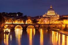 Sunset over St. Peter's Cathedral in Rome, Italy-whitewizzard-Laminated Photographic Print