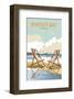 Whitley Bay - Dave Thompson Contemporary Travel Print-Dave Thompson-Framed Giclee Print