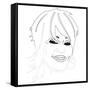 Whitney Houston-Logan Huxley-Framed Stretched Canvas