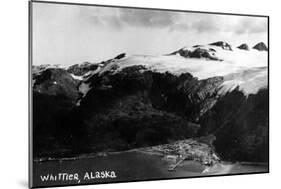 Whittier, Alaska - Aerial View of Town-Lantern Press-Mounted Art Print