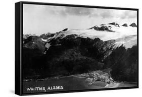 Whittier, Alaska - Aerial View of Town-Lantern Press-Framed Stretched Canvas