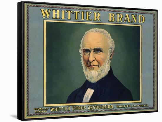 Whittier Brand - Whittier, California - Citrus Crate Label-Lantern Press-Framed Stretched Canvas