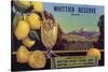 Whittier Reserve Brand - Whittier, California - Citrus Crate Label-Lantern Press-Stretched Canvas