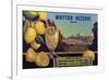 Whittier Reserve Brand - Whittier, California - Citrus Crate Label-Lantern Press-Framed Art Print