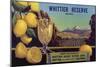 Whittier Reserve Brand - Whittier, California - Citrus Crate Label-Lantern Press-Mounted Art Print