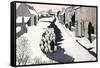 Whittington in Winter-Maggie Rowe-Framed Stretched Canvas