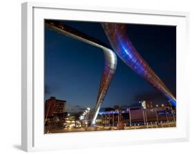 Whittle Arch and Statue at Night, Coventry, West Midlands, England, United Kingdom, Europe-Charles Bowman-Framed Photographic Print