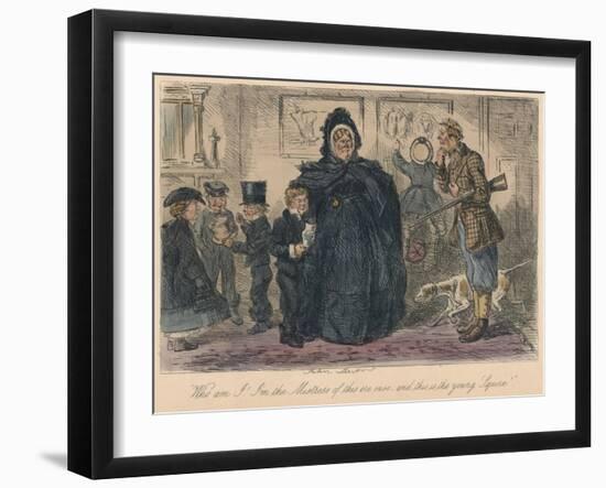 Who am I! I'm the Mistress of this ere ouse, and this is the young Squire!, 1865-John Leech-Framed Giclee Print