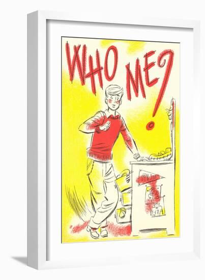 Who Me? Cartoon Kid-null-Framed Art Print