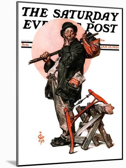 "Who, Me Work?," Saturday Evening Post Cover, January 23, 1926-Joseph Christian Leyendecker-Mounted Giclee Print