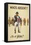 Who's Absent ?" Is It You ? a Recriutment Poster Showing 'John Bull' Pointing His Finger-null-Framed Stretched Canvas