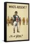 Who's Absent ?" Is It You ? a Recriutment Poster Showing 'John Bull' Pointing His Finger-null-Framed Stretched Canvas