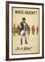 Who's Absent ?" Is It You ? a Recriutment Poster Showing 'John Bull' Pointing His Finger-null-Framed Giclee Print