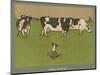 Who's Afraid, a Perky Little Dog Keeps an Eye on Three Cows-Cecil Aldin-Mounted Photographic Print