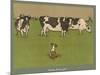Who's Afraid, a Perky Little Dog Keeps an Eye on Three Cows-Cecil Aldin-Mounted Photographic Print