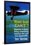 Who Said Can't - Try Trying - Airplane Flying Poster-Lantern Press-Framed Art Print