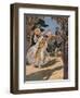 "Who Should I See Get Down But, the Little Gypsy!"-René Bull-Framed Giclee Print