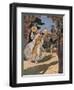 "Who Should I See Get Down But, the Little Gypsy!"-René Bull-Framed Giclee Print