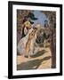 "Who Should I See Get Down But, the Little Gypsy!"-René Bull-Framed Giclee Print