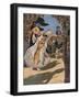 "Who Should I See Get Down But, the Little Gypsy!"-René Bull-Framed Giclee Print