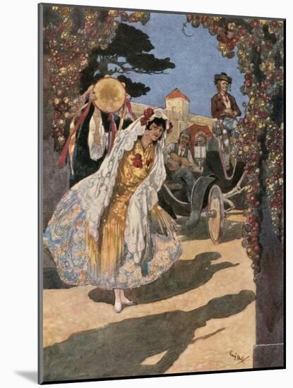 "Who Should I See Get Down But, the Little Gypsy!"-René Bull-Mounted Giclee Print