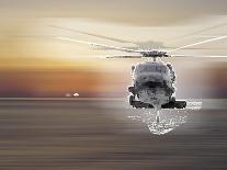 Helicopter over Water-Whoartnow-Giclee Print