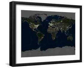 Whole Earth At Night, Satellite Image-PLANETOBSERVER-Framed Photographic Print