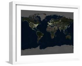 Whole Earth At Night, Satellite Image-PLANETOBSERVER-Framed Photographic Print