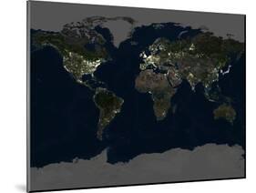 Whole Earth At Night, Satellite Image-PLANETOBSERVER-Mounted Photographic Print