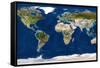 Whole Earth Map-PLANETOBSERVER-Framed Stretched Canvas