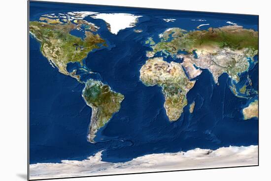 Whole Earth Map-PLANETOBSERVER-Mounted Photographic Print