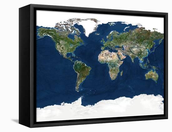 Whole Earth, Satellite Image-PLANETOBSERVER-Framed Stretched Canvas