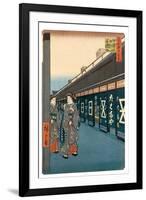 Wholesalers of Cotton Fabrics at Otemma Street from the Series 'On Hundred Famous Views of Edo'-Utagawa Hiroshige-Framed Giclee Print