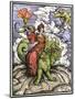 Whore of Babylon Riding the Seven-Headed Dragon-null-Mounted Giclee Print