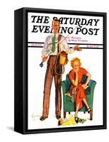 "Whose Vacation?," Saturday Evening Post Cover, July 25, 1936-R.J. Cavaliere-Framed Stretched Canvas