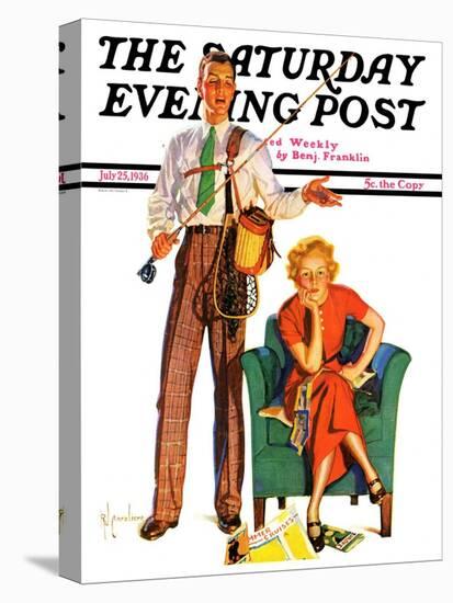 "Whose Vacation?," Saturday Evening Post Cover, July 25, 1936-R.J. Cavaliere-Stretched Canvas