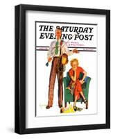"Whose Vacation?," Saturday Evening Post Cover, July 25, 1936-R.J. Cavaliere-Framed Premium Giclee Print