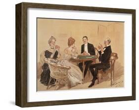 Why Did She Declare Hearts?-Leonard Raven-Hill-Framed Premium Giclee Print