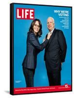 Why We're Voting, Tina Fey Straightening John McCain's Tie, October 15, 2004-Jake Chessum-Framed Stretched Canvas