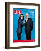 Why We're Voting, Tina Fey Straightening John McCain's Tie, October 15, 2004-Jake Chessum-Framed Photographic Print