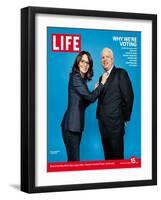 Why We're Voting, Tina Fey Straightening John McCain's Tie, October 15, 2004-Jake Chessum-Framed Photographic Print