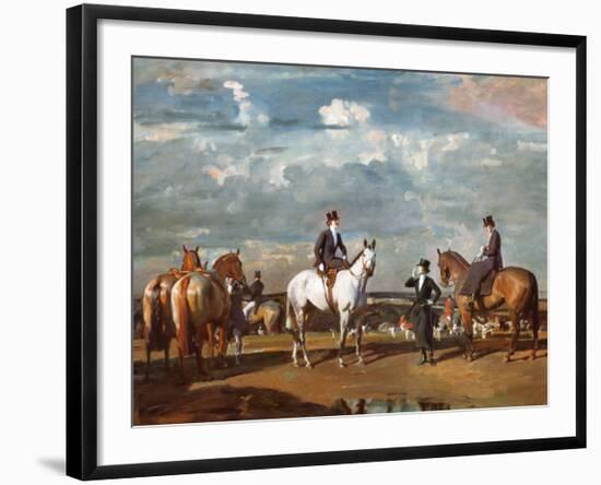 Why Weren't You Out Yesterday?-Alfred James Munnings-Framed Art Print