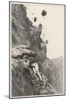 Whymper in Danger from a Rock- Fall on the Matterhorn-Edward Whymper-Mounted Art Print